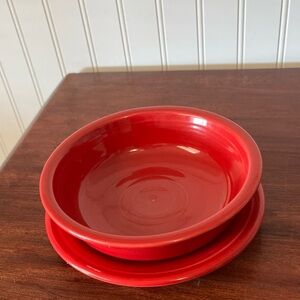 Fiesta  Ware Scarlet Red Plate and soup bowl
